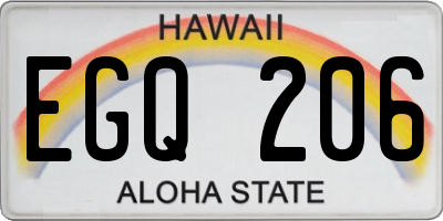 HI license plate EGQ206