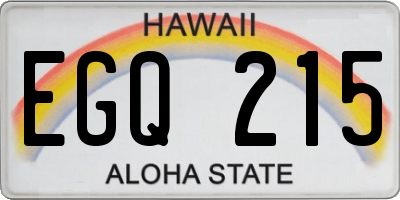 HI license plate EGQ215