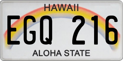 HI license plate EGQ216