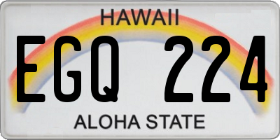 HI license plate EGQ224