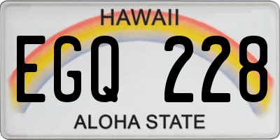 HI license plate EGQ228