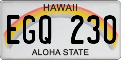 HI license plate EGQ230