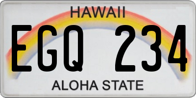 HI license plate EGQ234