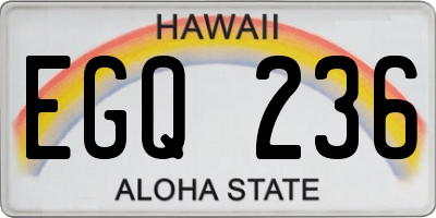 HI license plate EGQ236