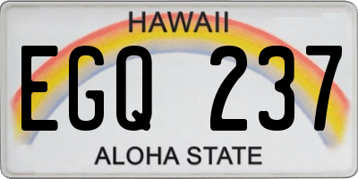 HI license plate EGQ237