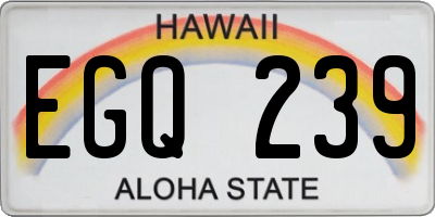 HI license plate EGQ239