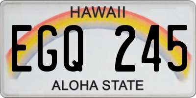 HI license plate EGQ245