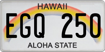 HI license plate EGQ250