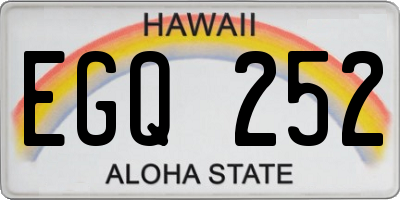 HI license plate EGQ252