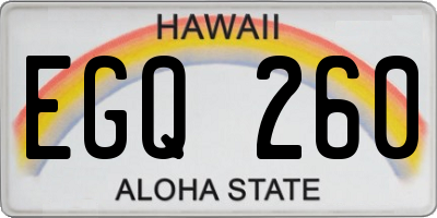 HI license plate EGQ260