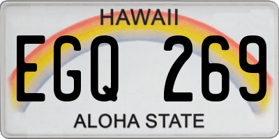 HI license plate EGQ269