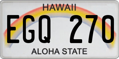 HI license plate EGQ270
