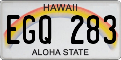 HI license plate EGQ283