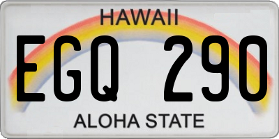 HI license plate EGQ290