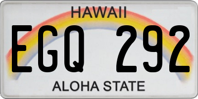 HI license plate EGQ292