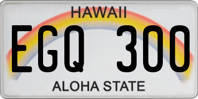 HI license plate EGQ300