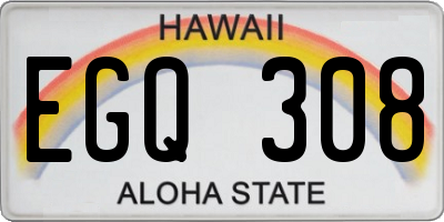HI license plate EGQ308
