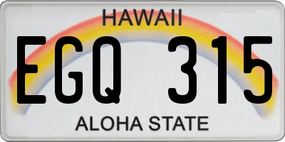 HI license plate EGQ315