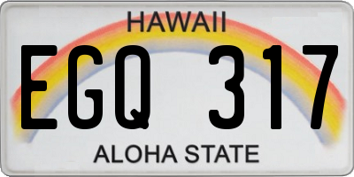 HI license plate EGQ317