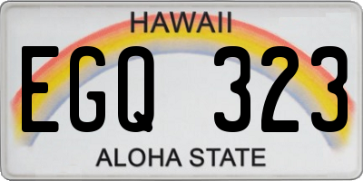 HI license plate EGQ323