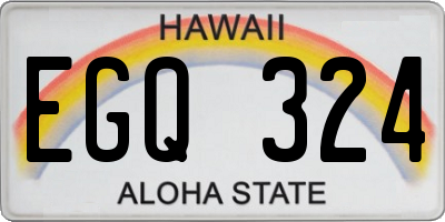 HI license plate EGQ324