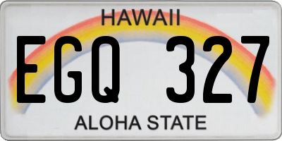 HI license plate EGQ327
