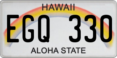 HI license plate EGQ330