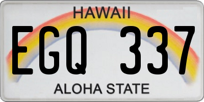 HI license plate EGQ337