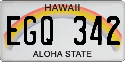 HI license plate EGQ342