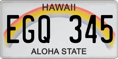 HI license plate EGQ345