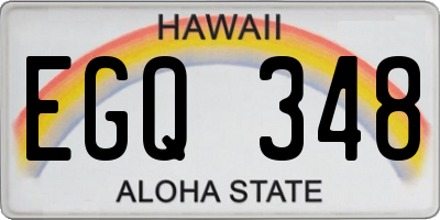 HI license plate EGQ348