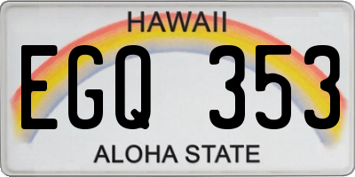 HI license plate EGQ353