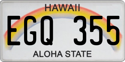 HI license plate EGQ355