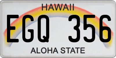 HI license plate EGQ356
