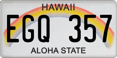 HI license plate EGQ357