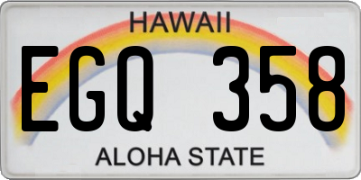 HI license plate EGQ358