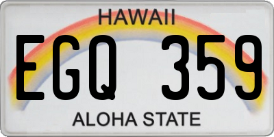 HI license plate EGQ359