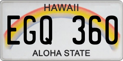HI license plate EGQ360