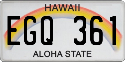 HI license plate EGQ361