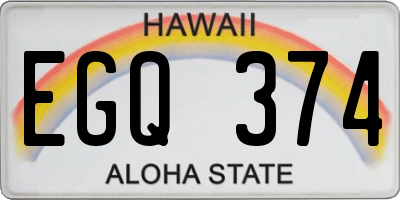 HI license plate EGQ374
