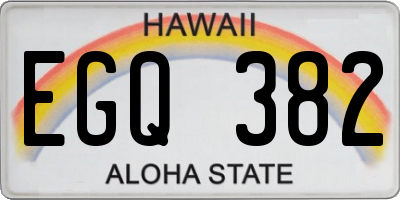 HI license plate EGQ382
