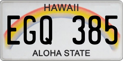 HI license plate EGQ385