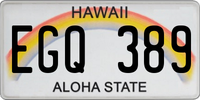HI license plate EGQ389