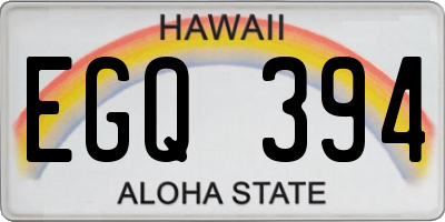HI license plate EGQ394