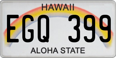 HI license plate EGQ399