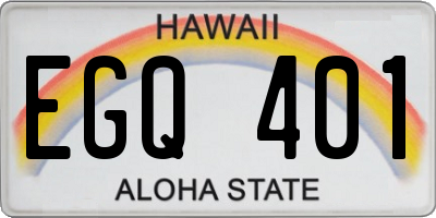 HI license plate EGQ401