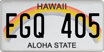 HI license plate EGQ405
