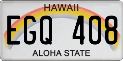 HI license plate EGQ408