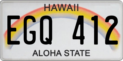 HI license plate EGQ412