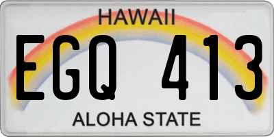 HI license plate EGQ413